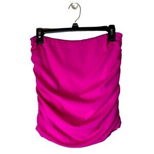 Jay Godfrey Hot Pink Silk Ruched Gathered Sides Mini Skirt Size 4‎